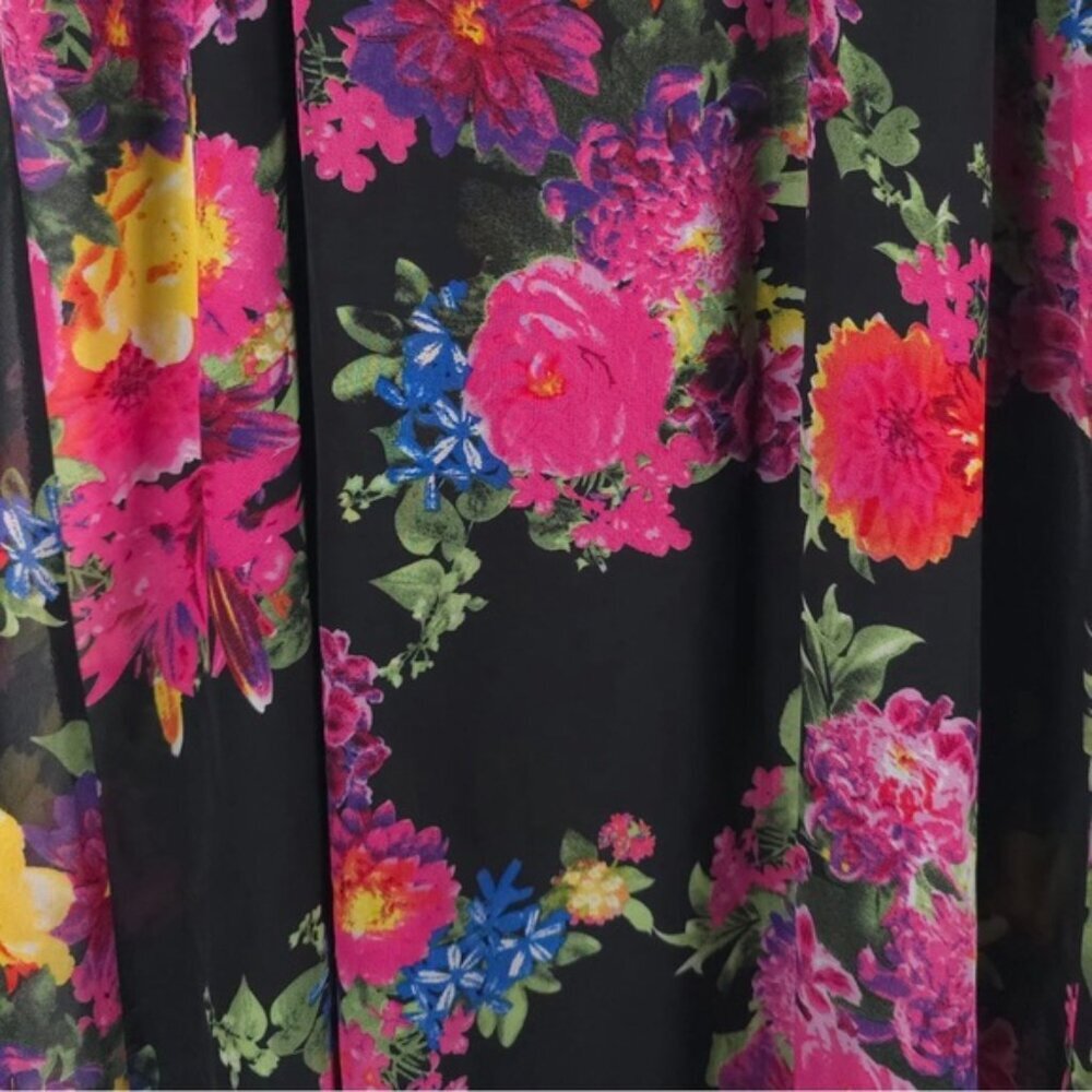 Betsey Johnson Floral Trapeze Swing Sleeveless Dress Lined Size 6 - Picture 10 of 13